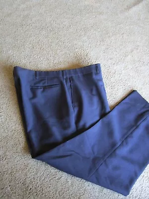 HAGGAR=MEN'S TROUSERS=FLAT FRONT=DARK BLUE=40x26. • $7.75