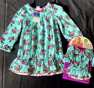 Girls PJS Nightgown With Matching Doll Pajamas Size 6/7 Dollie And Me NWT NEW • $9.99