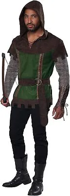 Prince Of Thieves Medieal Robin Hood Man Fancy Dress Up Halloween Adult Costume • $45.95