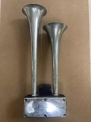 Vintage HADLEY 13471 Double Trumpet Chrome Air Horn! Auto Marine Truck… • $69.99