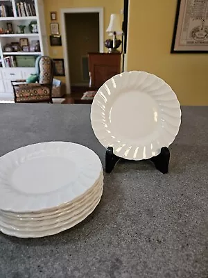 Myott Staffordshire England Olde Chelsea White Bread Plates SET 4 Swirl  6 3/4” • $15.99