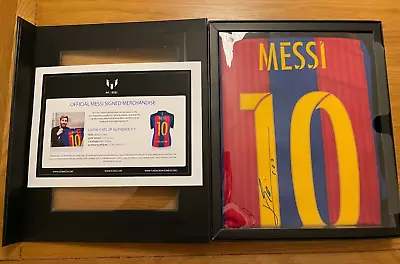 Lionel Messi Official Back Signed Barcelona 2016-17 Home Shirt Icons.com • £4100