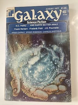 Galaxy Science Fiction August 1977 H.C. Petley Earth So Far Away Frederik Pohl • £9.60