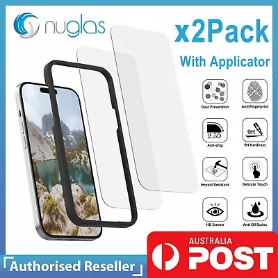 $9.95 • Buy 2x Screen Protector Nuglas Tempered Glass For IPhone 14 13 12 11 With Applicator