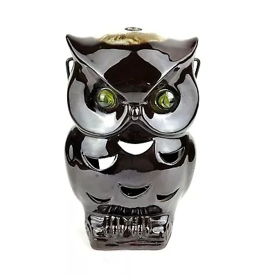 Vintage Owl Tealight Candle Holder Marble Eyes Hanging Inarco Mid Century Japan • $19.97