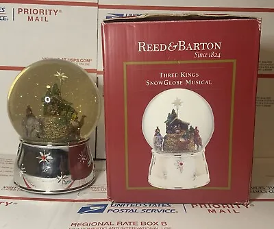 2009 REED & BARTON Musical Rotating Snow-globe THREE KINGS W/box 7”x5” 4269 • $0.99