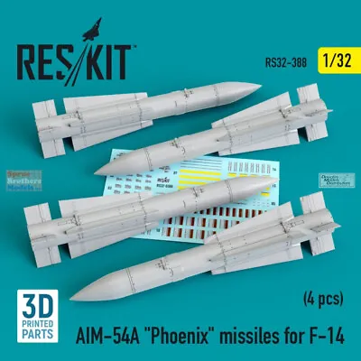 RESRS320388 1:32 ResKit AIM-54A Phoenix Missiles For F-14 Tomcat • $31.94