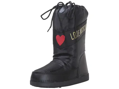 Love Moschino Women's Peace & Love Moschino Winter Snow Boots Black/Gold • $153