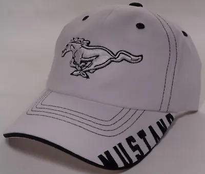 Hat Cap Licensed Ford Mustang Corner Text White CF • $33.70