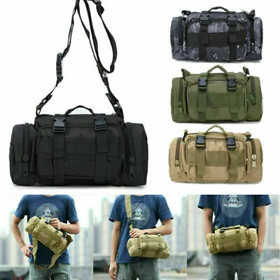 10L Tactical Shoulder Waist Pack Military Molle Camping Hiking Outdoor Pouch Bag • £14.29