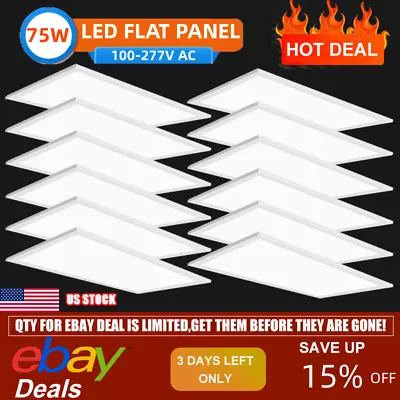 2x4 LED Panel Light Fixture Dimmable 75W Drop Ceiling Flat LED Troffer Fixture • $647