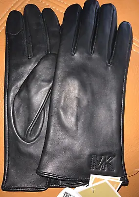 MICHAEL KORS 100%leather Touch Glove BLACK Gloves Sz L Wmns NWT$98 • $39.99