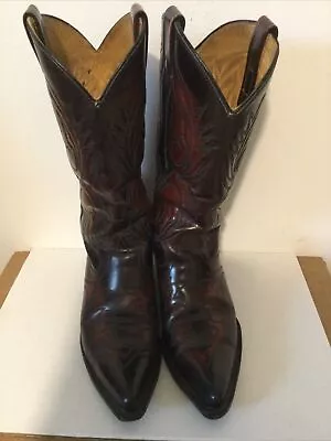 Vintage Cowboy Boots-Texas Imperial Boot Co- Brown Cherry Leather-Mens 8D • $69.99