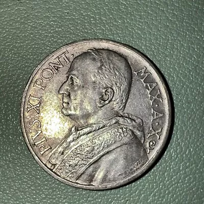 Vatican 5 Lire 1931 Pio XI Silver KM 7 AU • $20