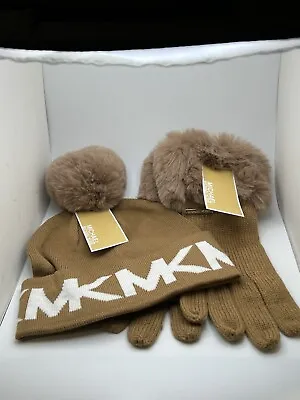 Womens Michael Kors Faux Fur Wrist /Knit Gloves & Matching Knit Hat ~ One Size • $58.50