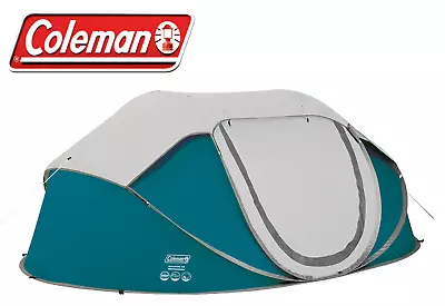 Coleman Galiano 4 Person Man Pop Up Fast Quick Pitch Festival Camping Tent BLUE • £99.99