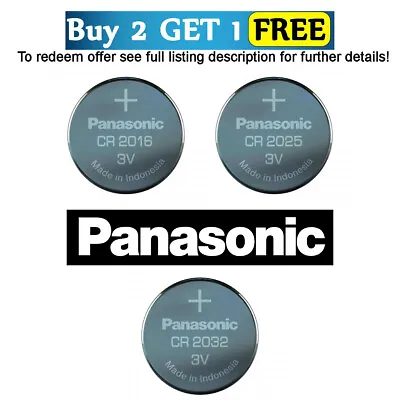 Panasonic CR2032 CR2025 CR2016 Lithium Coin Cell 3v Battery Toys Car Keys Remote • £2.68