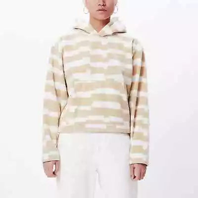 NEW NWT Print S Small Obey Signal Polar Fleece Hooded White/Beige Top 211610101 • $80.07