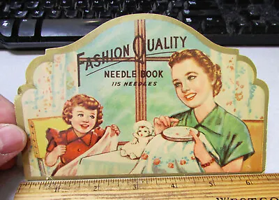 Vintage Fashion Quality Sewing Needle Book Unusual! Great Colors & Graphics • $14.99