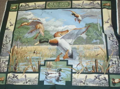 Mallards In The Marsh Ducks Wall Hanging Panel Fabric • $9.99
