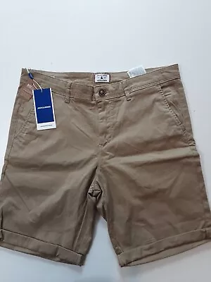 £12.99 • Buy Jack Jones Shorts Mens Size Medium Khaki Walk Shorts Regular Fit Chino BNWT