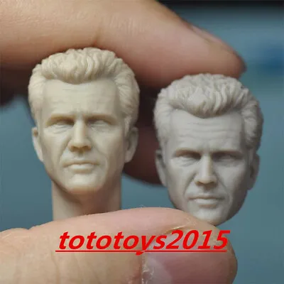 Unpainted 1/12 Mel Gibson Head Sculpt Fit SHF 6'' Male Soldier Figure Body Toy • $15.80