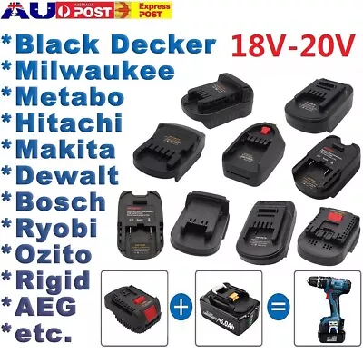 For Makita Dewalt Milwaukee Ryobi Bosch Li-ion Battery Adapter Adaptor Converter • $24.99