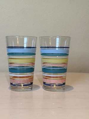 $3.75 • Buy 2 FIESTA Fiestaware Radiance Striped Drinking Glasses/Tumblers-16 Oz