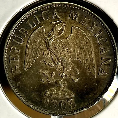 1903-Mo  Mexico 20 Centavos SILVER NICE AU/UNC #W48 • $79.99