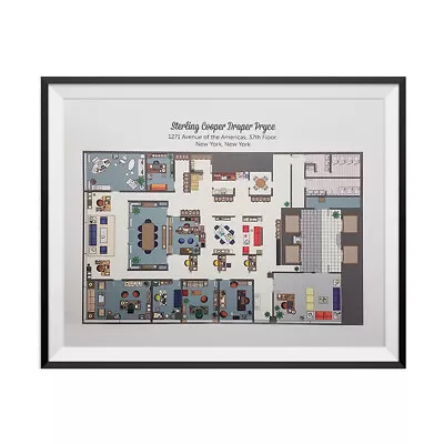 Sterling Cooper Draper Pryce Floor Plan Poster Mad Men TV Show Offices Don 16x20 • $20.87