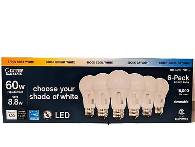 FEIT ELECTRIC 60 Watt Dimmable LED Bulb Brightness 800 LUMENS • $12.50