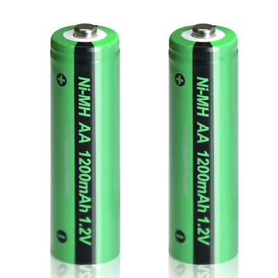 2pcs AA Ni-MH 1200mAh Rechargeable Battery 1.2V Batteries Button For Solar Light • $4.99