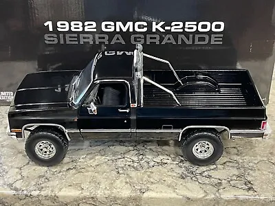 Greenlight 1982 GMC K-2500 Sierra Grande 1/18 Black With Chrome Trim • $81