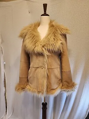 J. Percy For Marvin Richards Suede And Faux Fur Vintage Coat 70's  Sm • $115