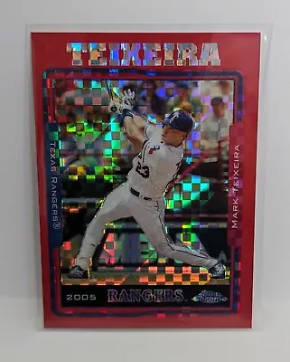 2005 Topps Chrome MARK TEIXEIRA #465 Red XFractor /25 Refractor Yankees Rangers • $4.90