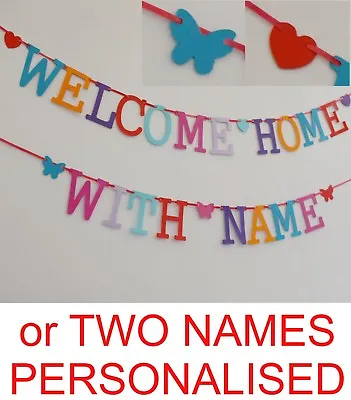 £1.39 • Buy PERSONALISED Welcome Home Banner Bunting MULTI Colour Letters Garland Decoration