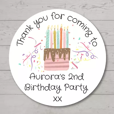 Personalised Cake Birthday Stickers Party Thank You Sweet Cone Bags Labels • £2.85