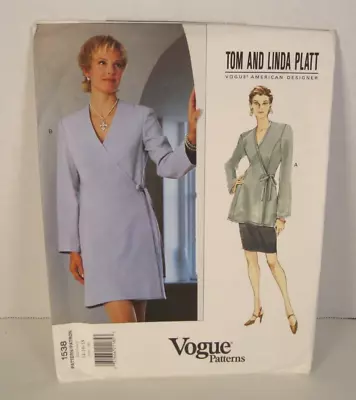 Vogue Tom & Linda Platt 1538 Dress Top & Skirt Misses 14-16-18 Pattern Uncut • $19.99