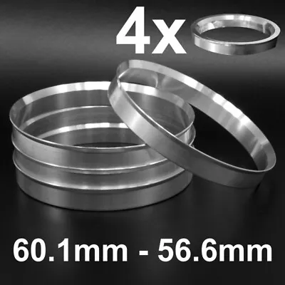 4x Aluminium Metal Spigot Rings 601-566 Car Alloy Wheel Hub Centric 60.1-56.6 • $12.59