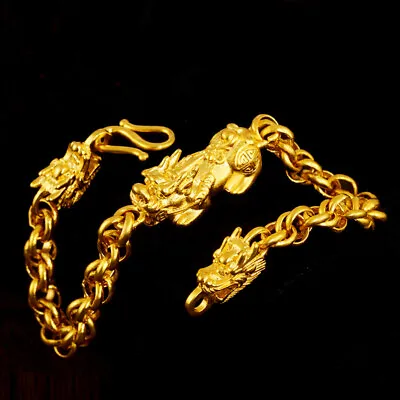 $16.78 • Buy Lucky Brave Troops  22K 23K 24K THAI BAHT YELLOW GOLD GP Bracelet
