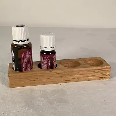 Wooden Display Holder Stand Rack Fo 4 Bottles Essential Oil 15 & 5 Ml • $10