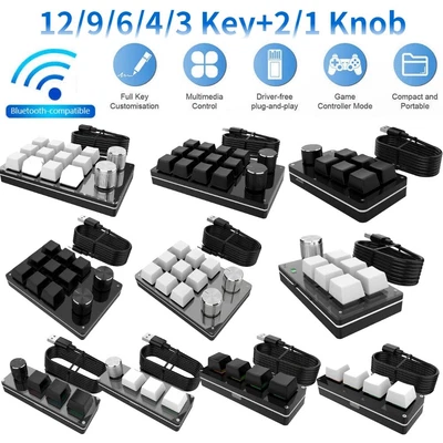 $32.94 • Buy Macro Custom Gaming Keyboard 6 Key + 1 Knob Programmable Mechanical Keypad RGB
