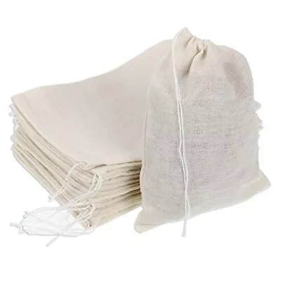 30 Pack Cotton Muslin Bags Drawstring Bags 7 By 5 Inches • $15.81