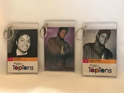 Lot Of 3 Michael Jackson Key Rings 2011 Panini Trading Cards His Early '80s Look • $21.95