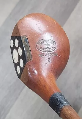 Antique Vintage Macgregor Patent Pending Fancy Face Wood Shaft Golf Club Driver • $99