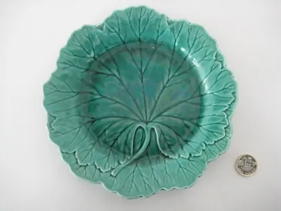 Antique Wedgwood & Barlaston Of Etruria Green Majolica Glaze Cabbage Leaf Plate • £24.99