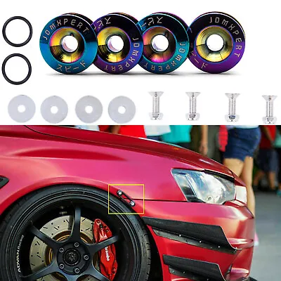 Neo Chrome JDM Quick Release Fasteners For Car Bumpers Trunk Fender Hatch Lids • $11.96