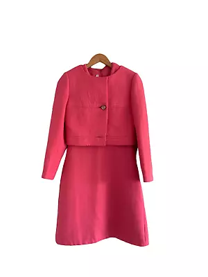 £68 • Buy Audrey Segal Dress And Jacket Suit Pink UK Size 10