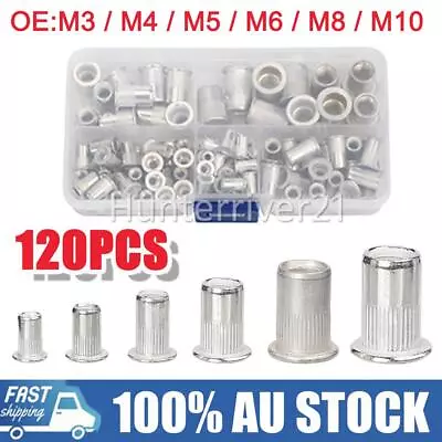 120PCS 304 Stainless Steel Metric Nutserts Rivet Nuts Rivnut M3/M4/M5/M6/M8/M10 • $21.48