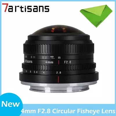 7artisans 4mm F2.8 Fisheye Manual Prime Lens For Canon Fuji M4/3 Sony E Mount • $112